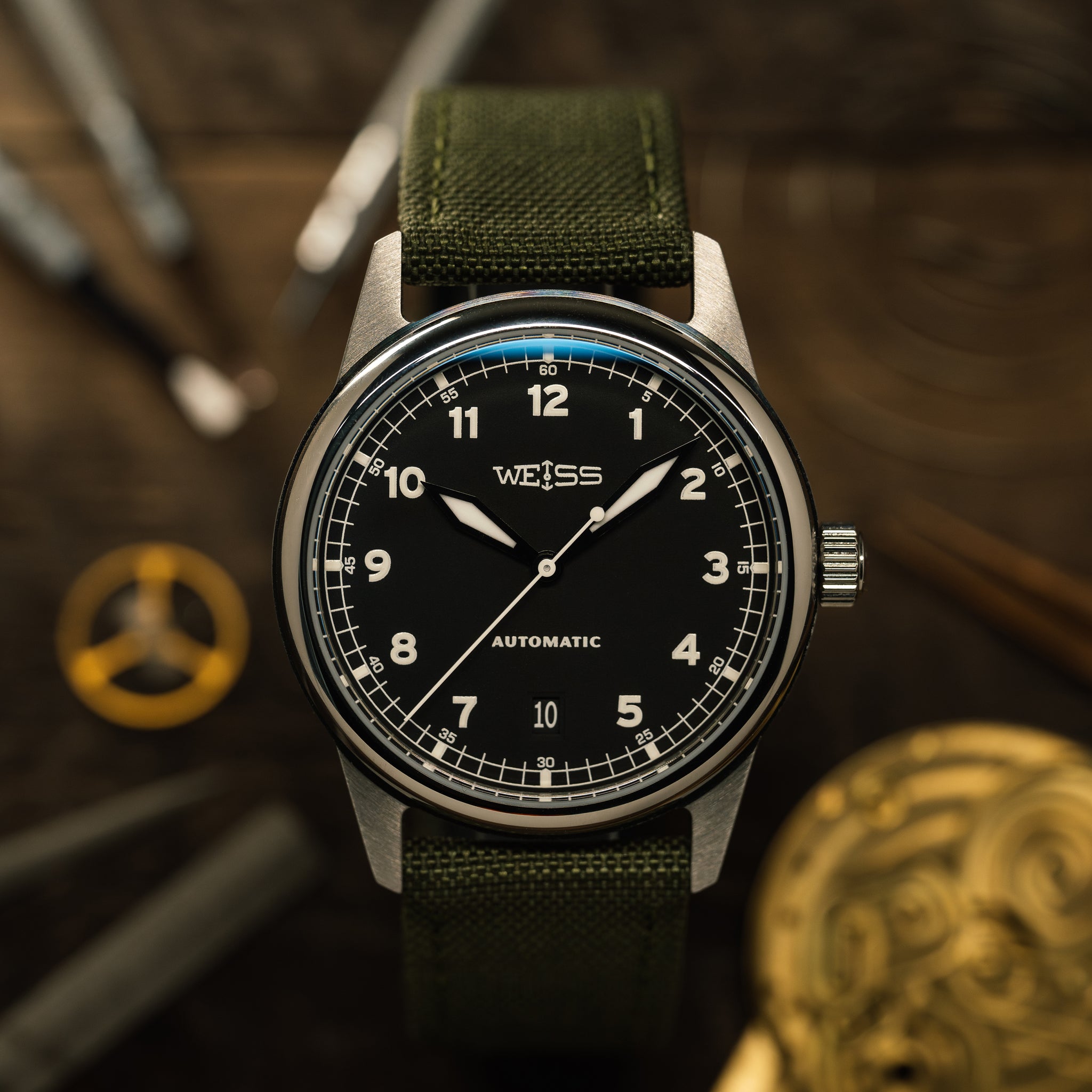 38 mm automatische Standard-Felduhr mit Datum