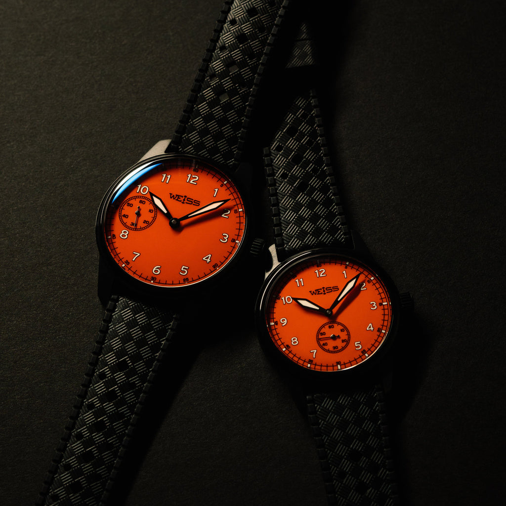 *Limited Edition* Titanium Black DLC 42mm Standard Issue Field Watch: Tennessee Tangerine