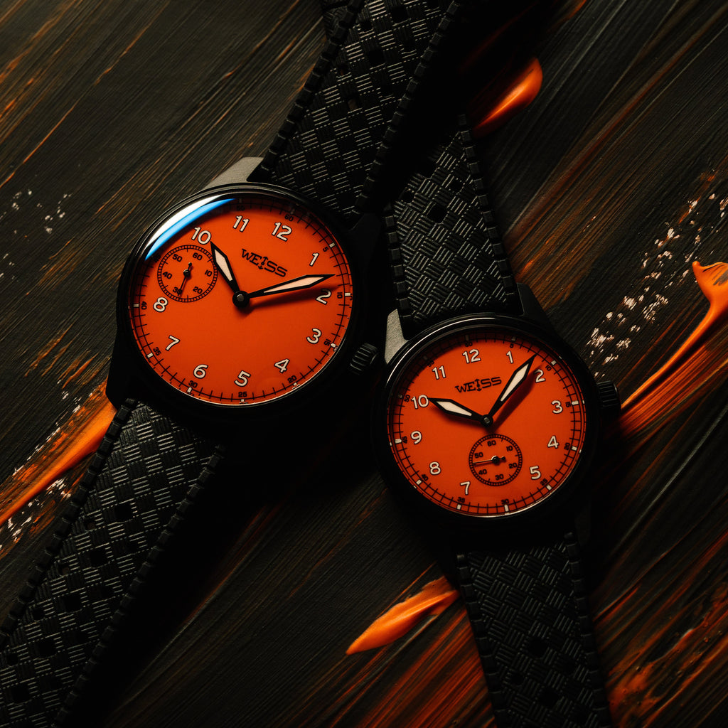 *Limited Edition* Titanium Black DLC 42mm Standard Issue Field Watch: Tennessee Tangerine