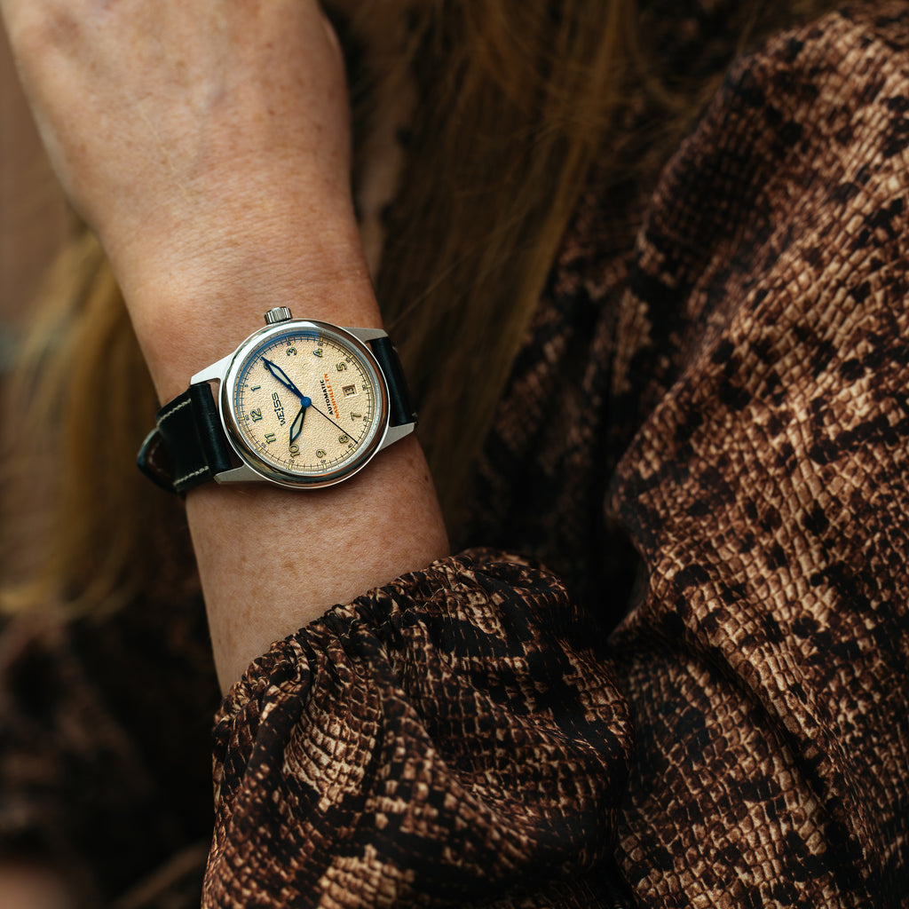 *Limited Edition* 38mm Automatic Standard Issue Field Watch with Date: Textured Latte Dial