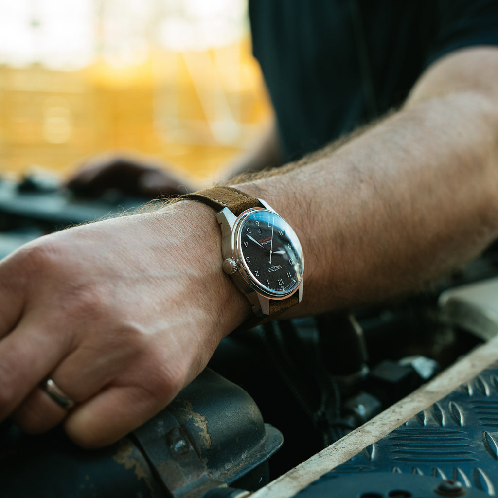 *Limited Edition* 42mm Automatic Standard Issue Field Watch with Date: Textured Black Dial