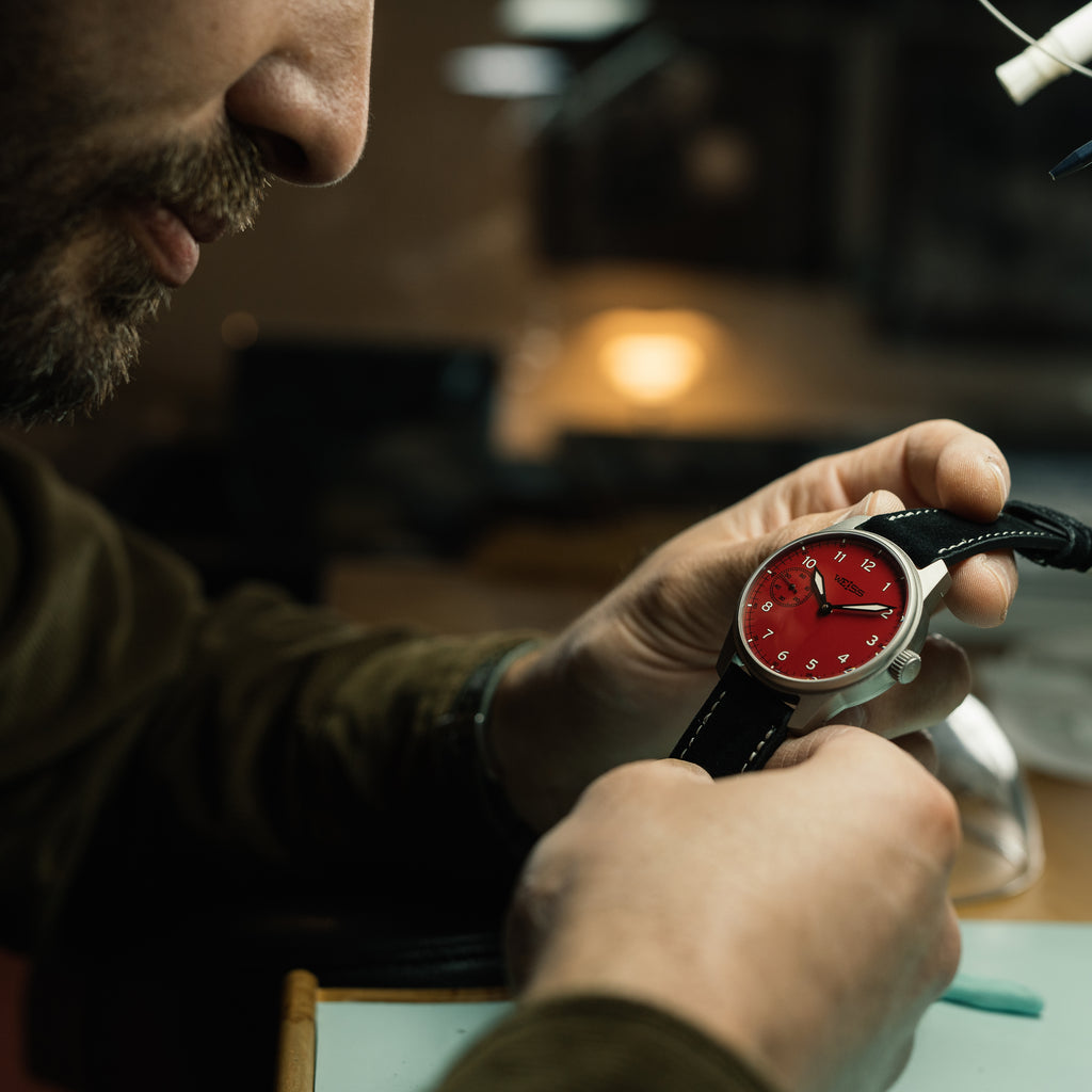 *Limited Edition* Titanium Bead-Blasted 42mm Standard Issue Field Watch: Cardinal