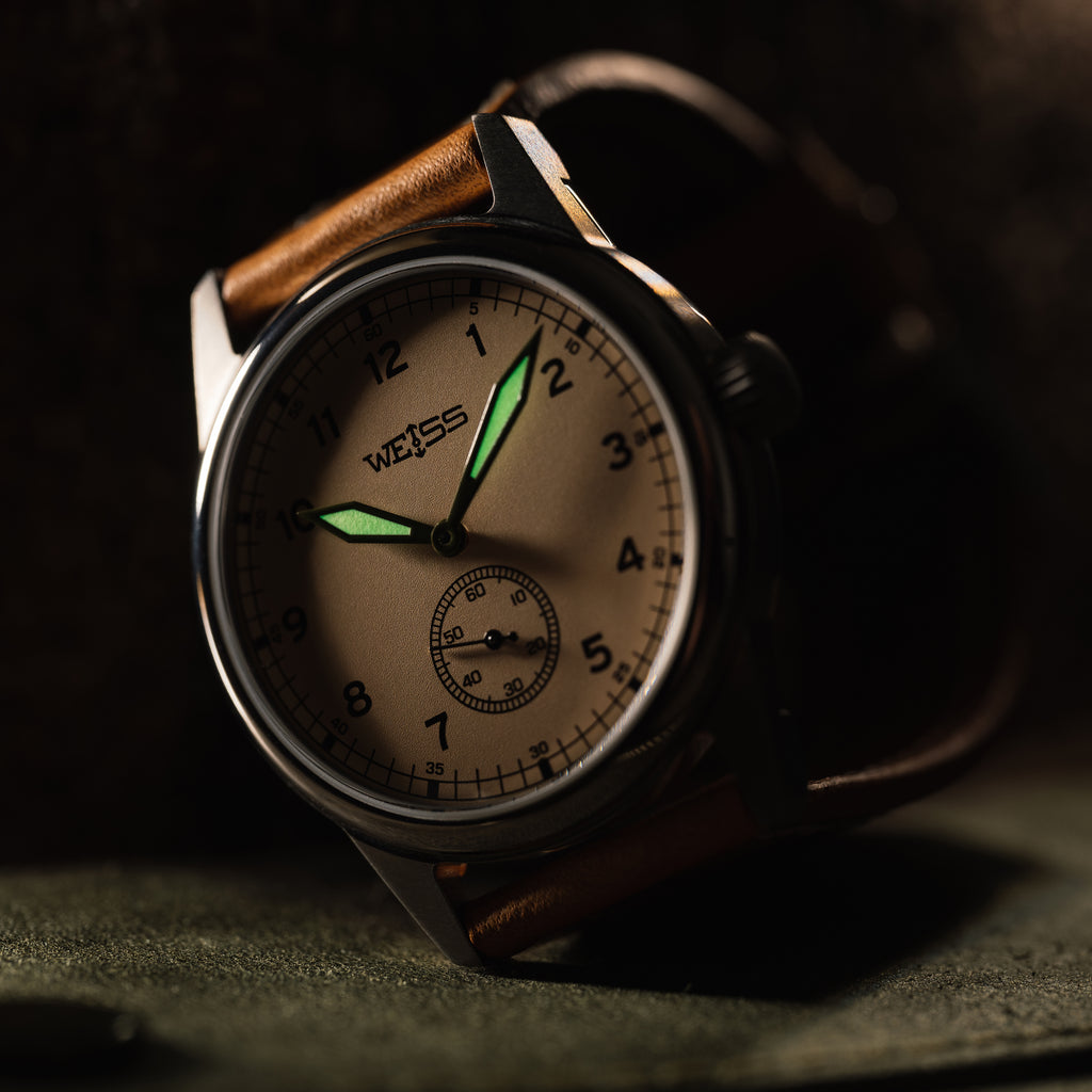 *Limited Edition* Titanium 38mm Standard Issue Field Watch: Saguaro Green Hands