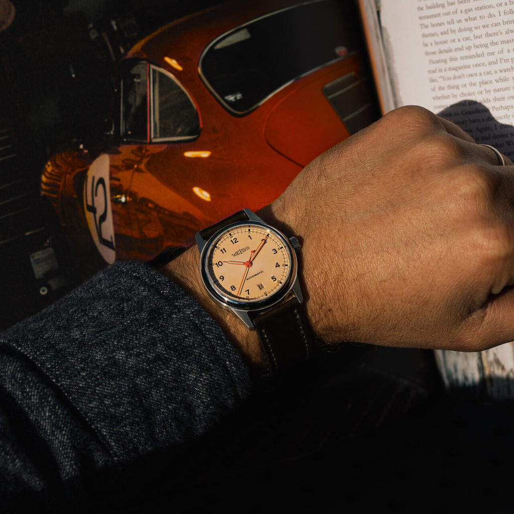 *Limited Edition* 38mm Automatic Standard Issue Field Watch with Date: Signal Orange Hands