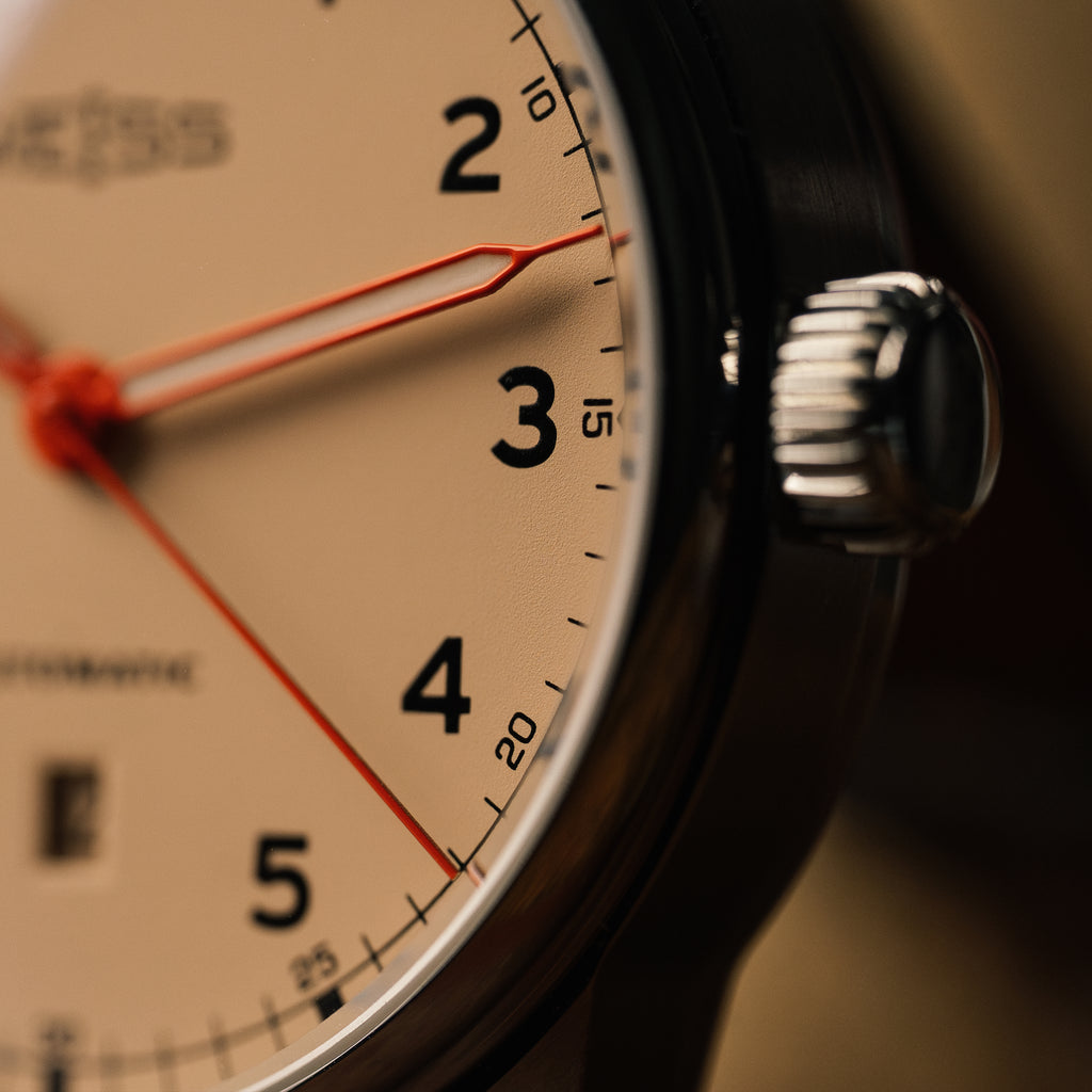 *Limited Edition* 42mm Automatic Standard Issue Field Watch with Date: Signal Orange Hands