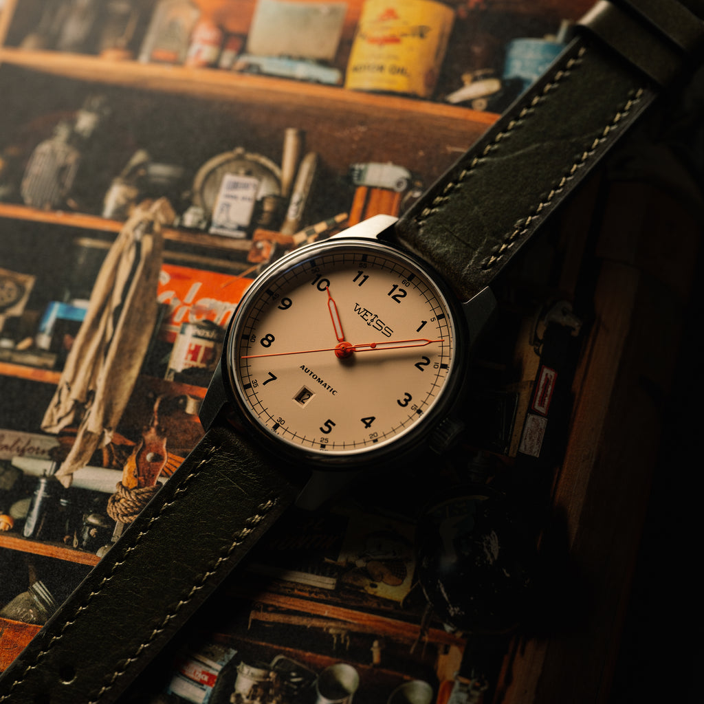 *Limited Edition* 42mm Automatic Standard Issue Field Watch with Date: Signal Orange Hands