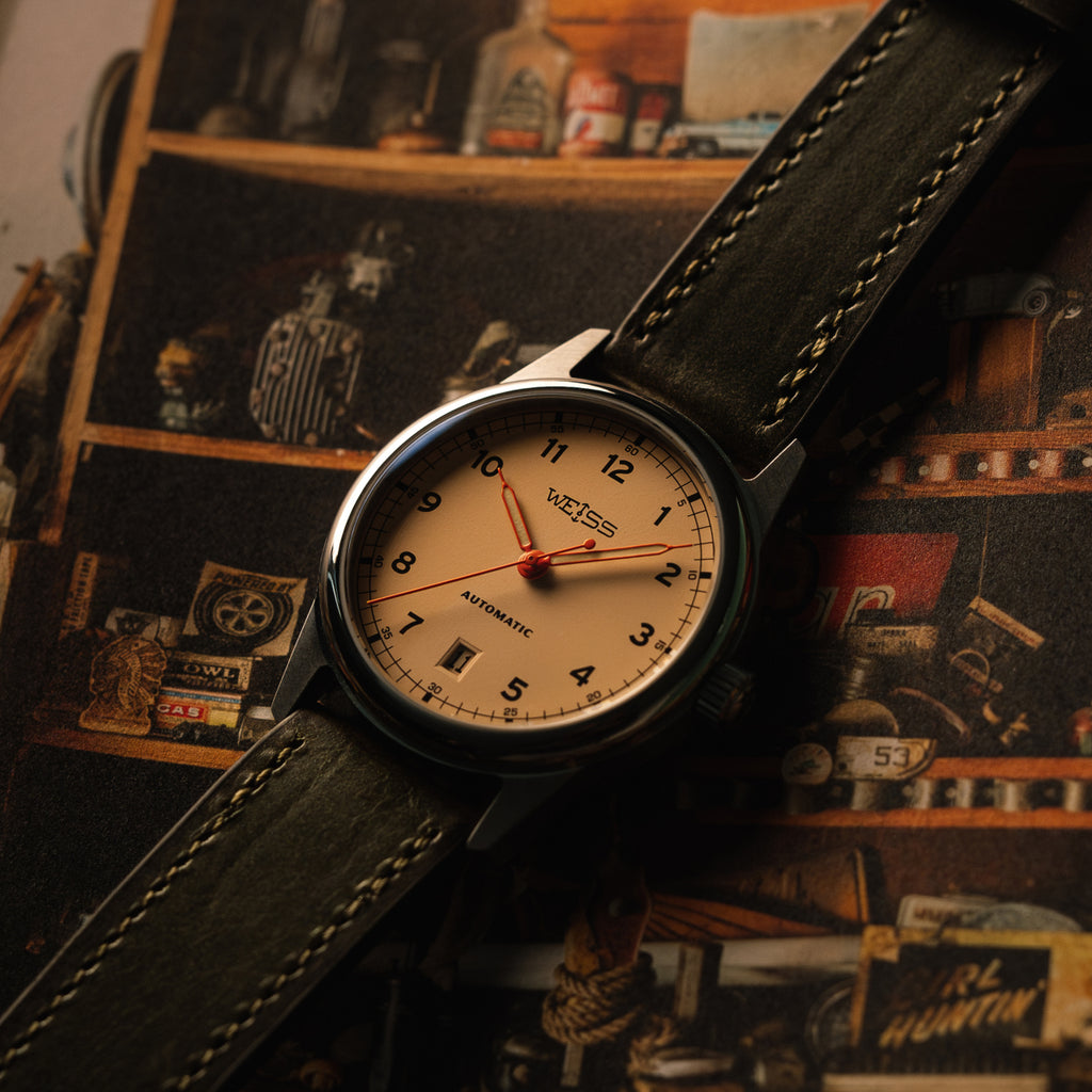 *Limited Edition* 38mm Automatic Standard Issue Field Watch with Date: Signal Orange Hands