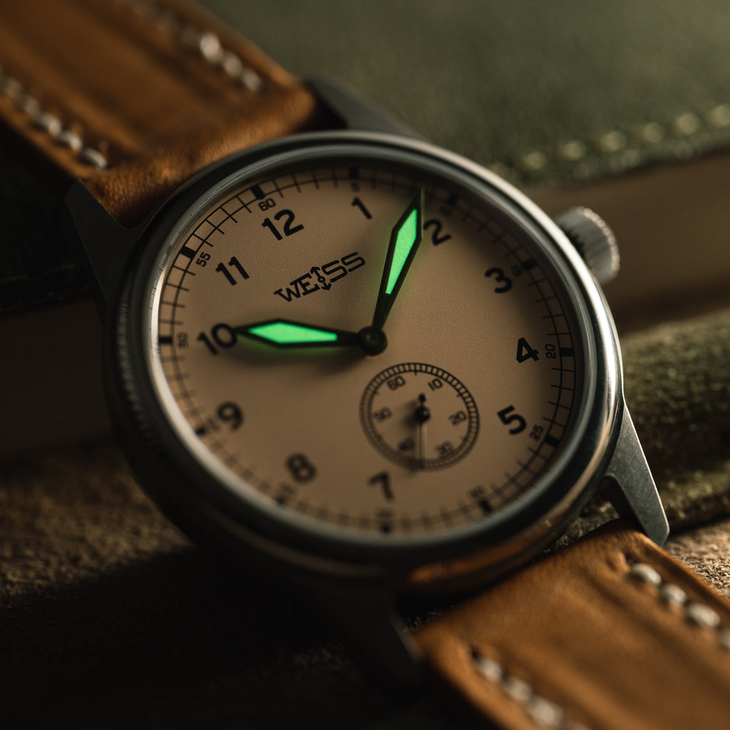 *Limited Edition* Titanium 38mm Standard Issue Field Watch: Saguaro Green Hands