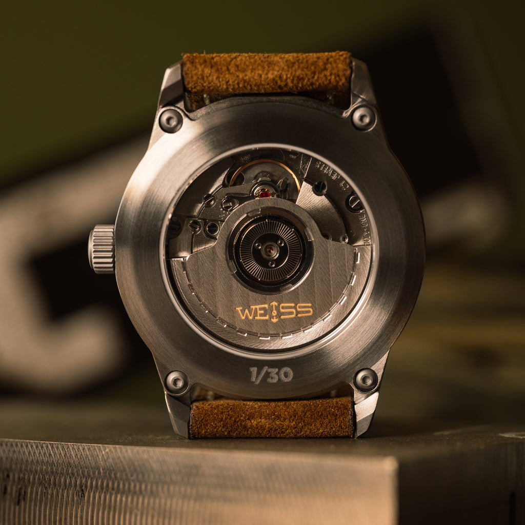 *Limited Edition* Titanium 38mm Automatic Standard Issue Field Watch with Date: Textured White Dial
