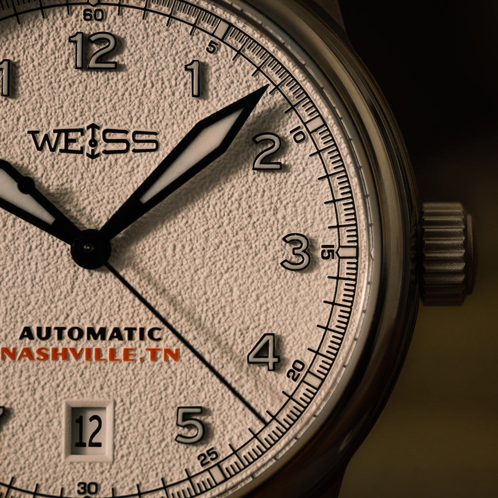*Limited Edition* Titanium 38mm Automatic Standard Issue Field Watch with Date: Textured White Dial