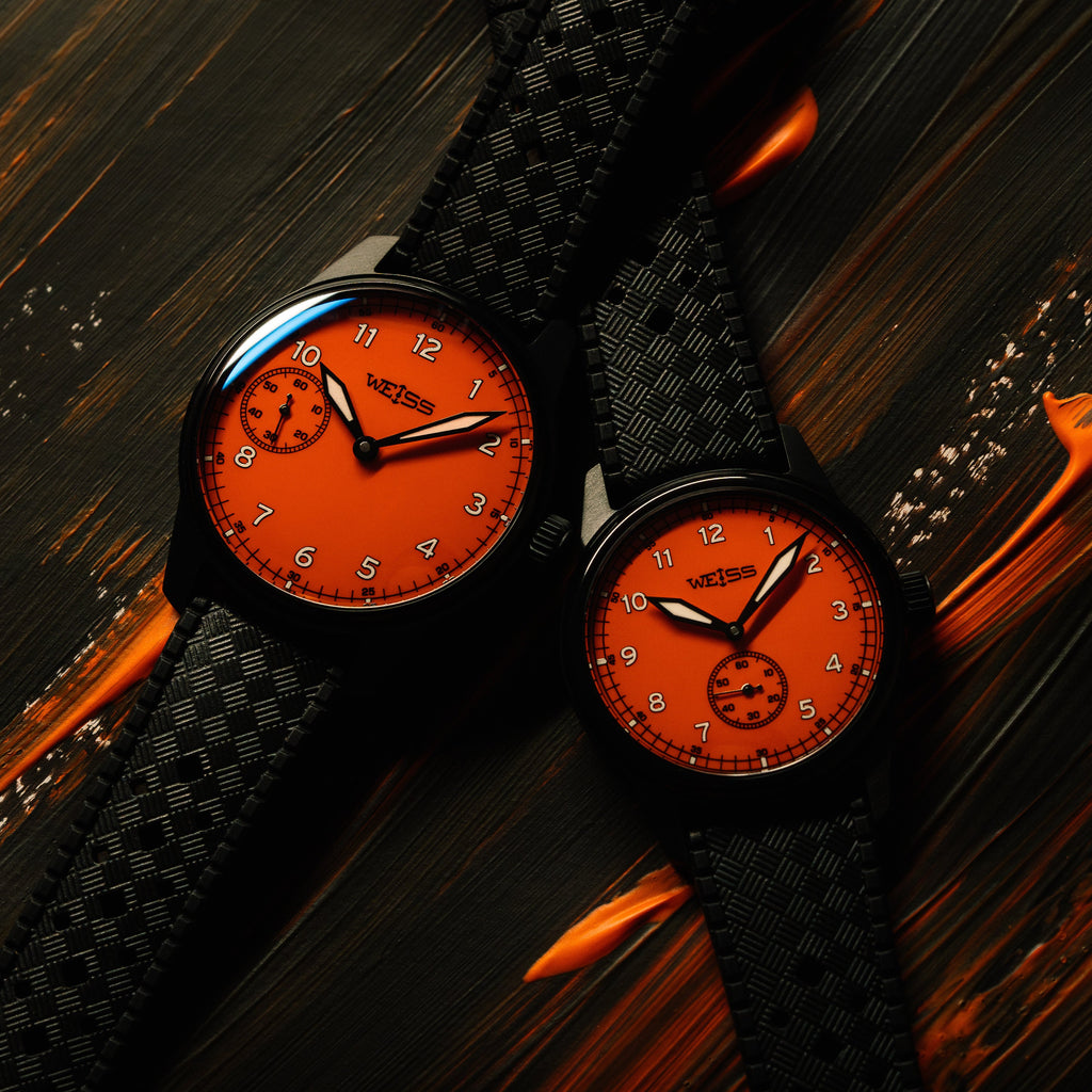 *Limited Edition* Titanium Black DLC 38mm Standard Issue Field Watch: Tennessee Tangerine