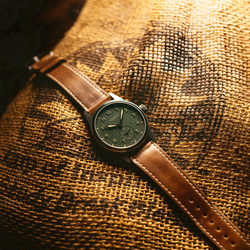 *Limited Edition* Titanium 38mm Standard Issue Field Watch: Textured Sierra Green