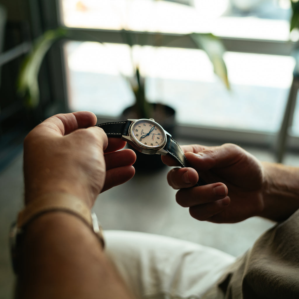 *Limited Edition* 38mm Automatic Standard Issue Field Watch with Date: Textured Latte Dial