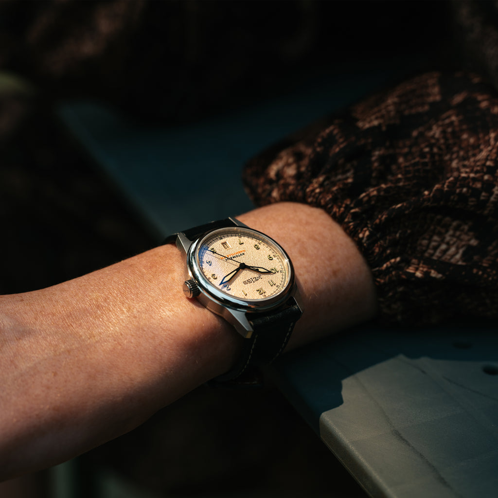 *Limited Edition* 38mm Automatic Standard Issue Field Watch with Date: Textured Latte Dial