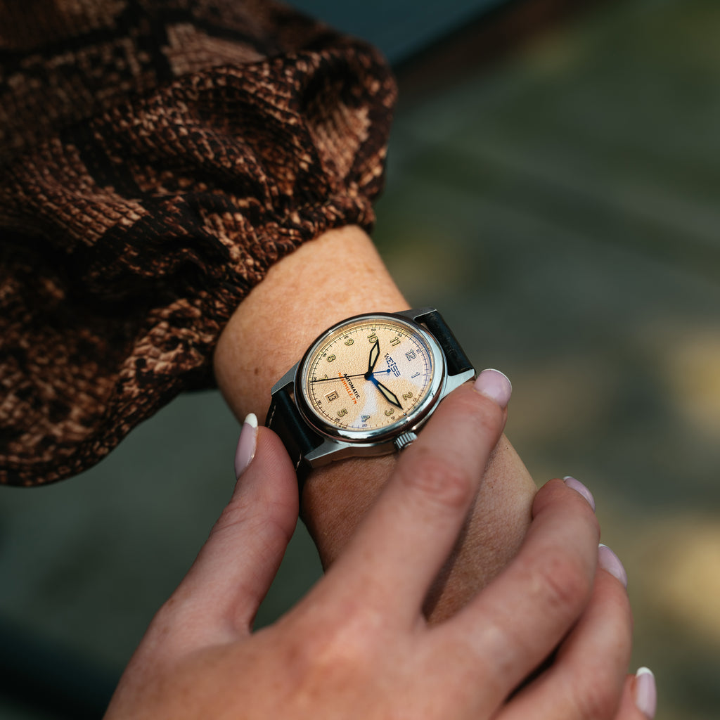 *Limited Edition* 38mm Automatic Standard Issue Field Watch with Date: Textured Latte Dial
