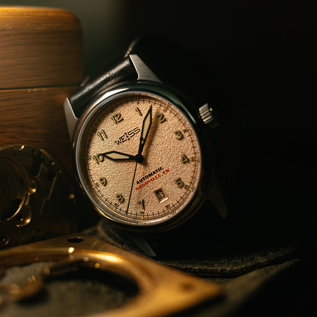 *Limited Edition* 38mm Automatic Standard Issue Field Watch with Date: Textured Latte Dial