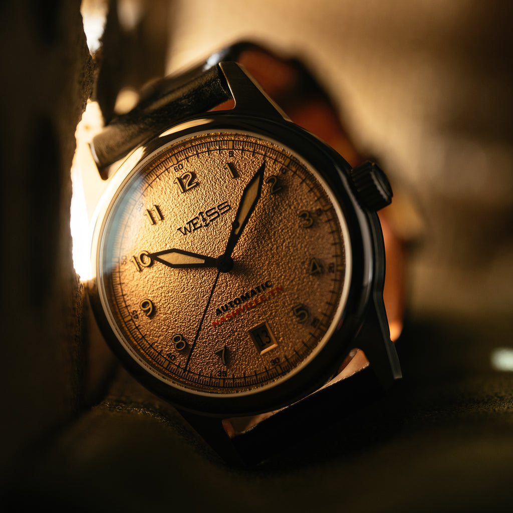 *Limited Edition* 38mm Automatic Standard Issue Field Watch with Date: Textured Latte Dial