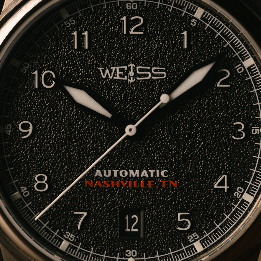 *Limited Edition* Titanium 38mm Automatic Standard Issue Field Watch with Date: Textured Black Dial