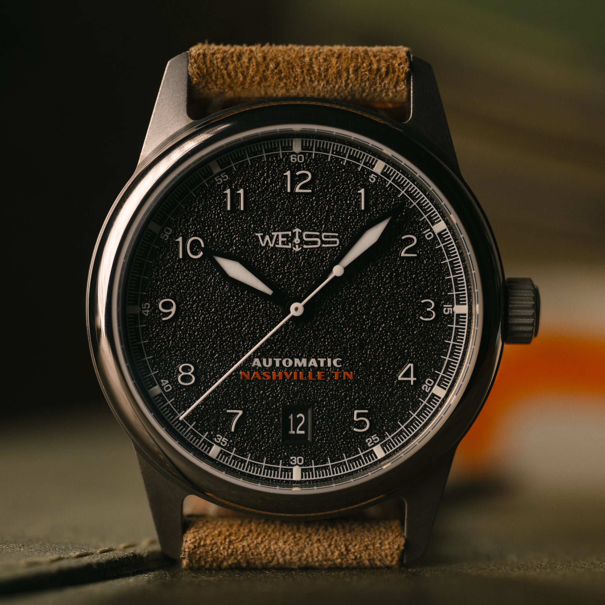 *Limited Edition* Titanium 38mm Automatic Standard Issue Field Watch with Date: Textured Black Dial