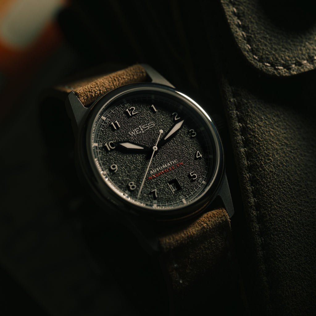 *Limited Edition* Titanium 38mm Automatic Standard Issue Field Watch with Date: Textured Black Dial