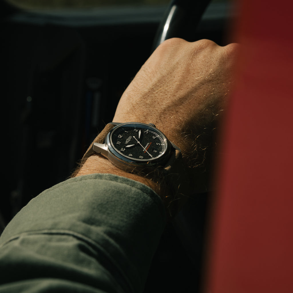 *Limited Edition* Titanium 38mm Automatic Standard Issue Field Watch with Date: Textured Black Dial