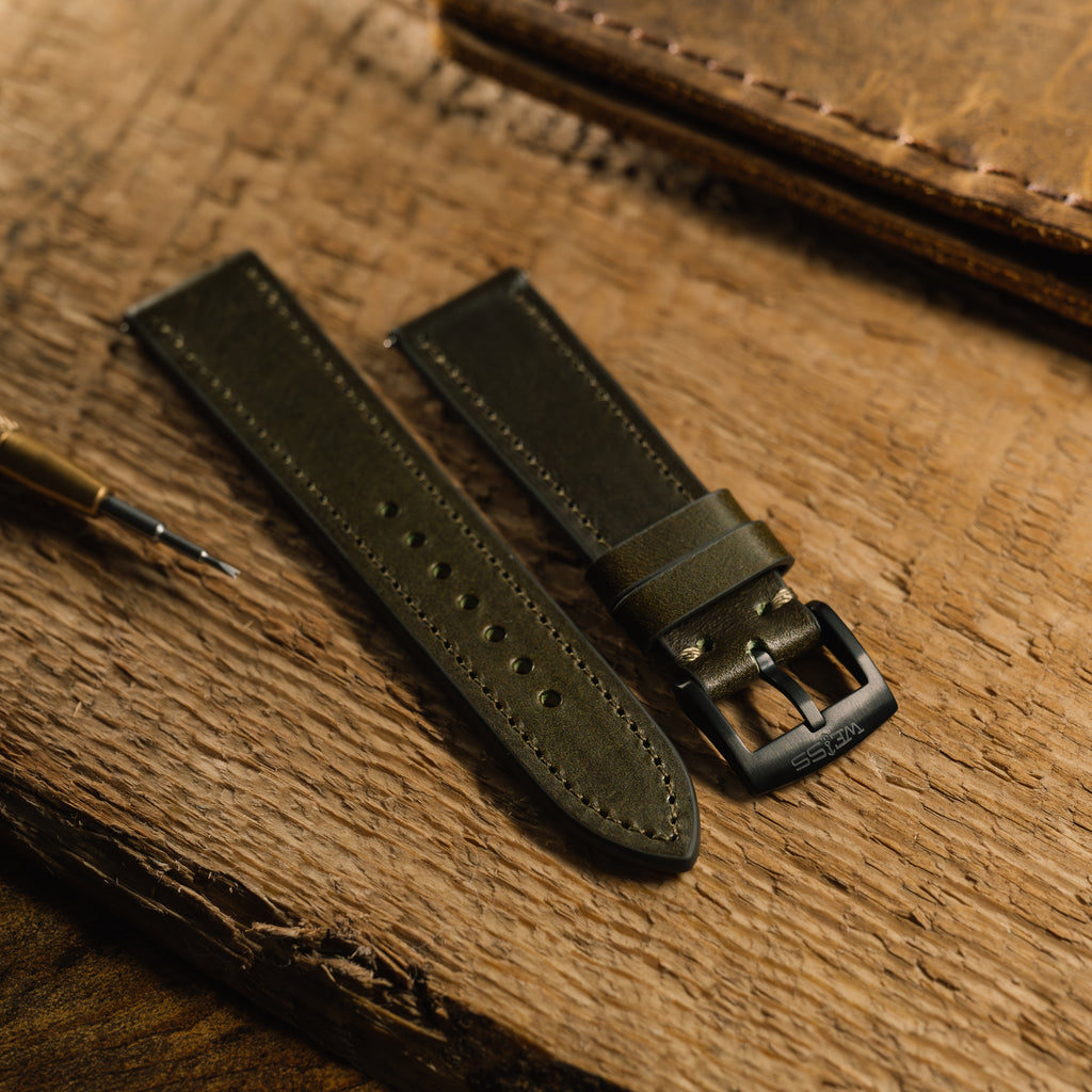 Buttero Olive Leather Strap