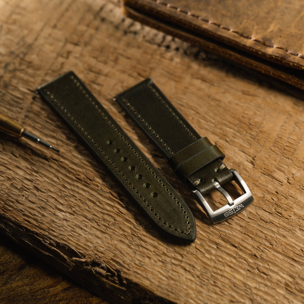 Buttero Olive Leather Strap