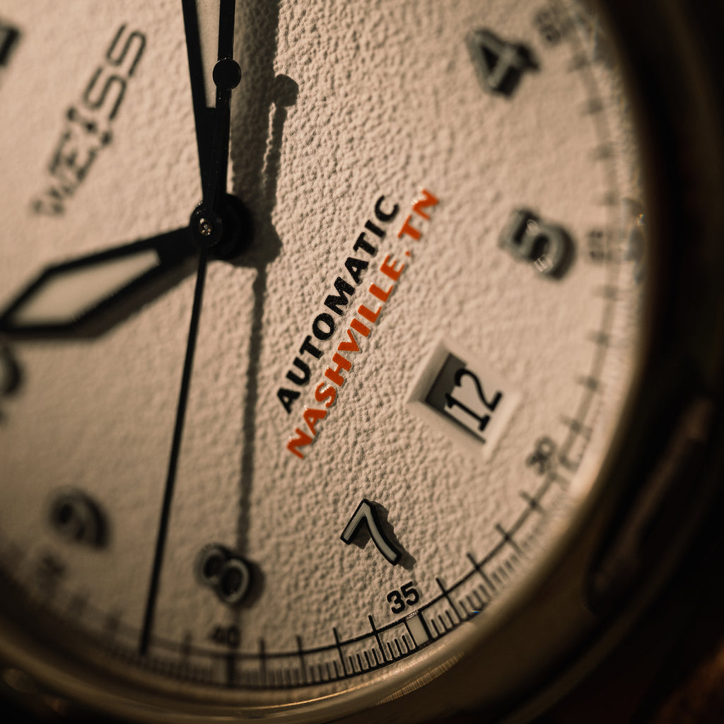 *Limited Edition* Titanium 38mm Automatic Standard Issue Field Watch with Date: Textured White Dial