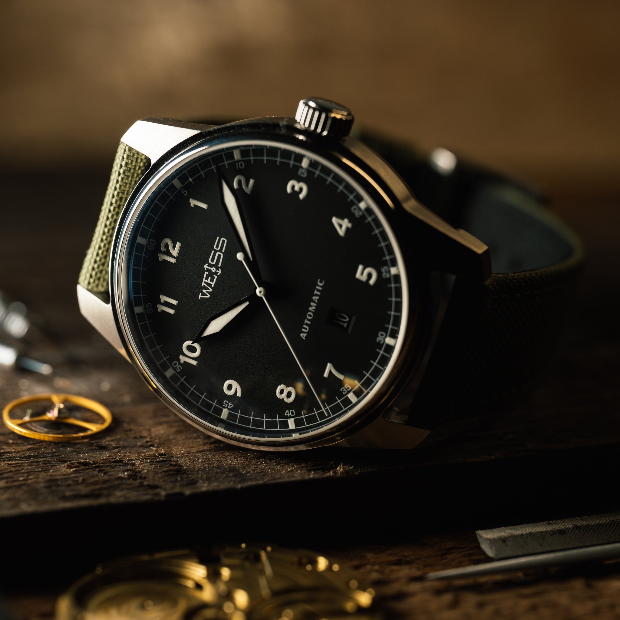 42mm Automatic Standard Issue Field Watch with Date - Black Dial