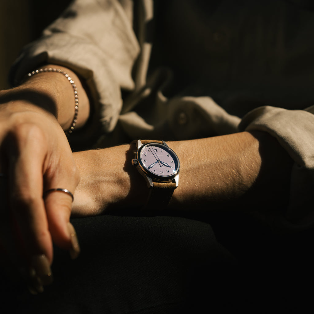 *Limited Edition* 38mm Automatic Standard Issue Field Watch with Date: Lavender Dial