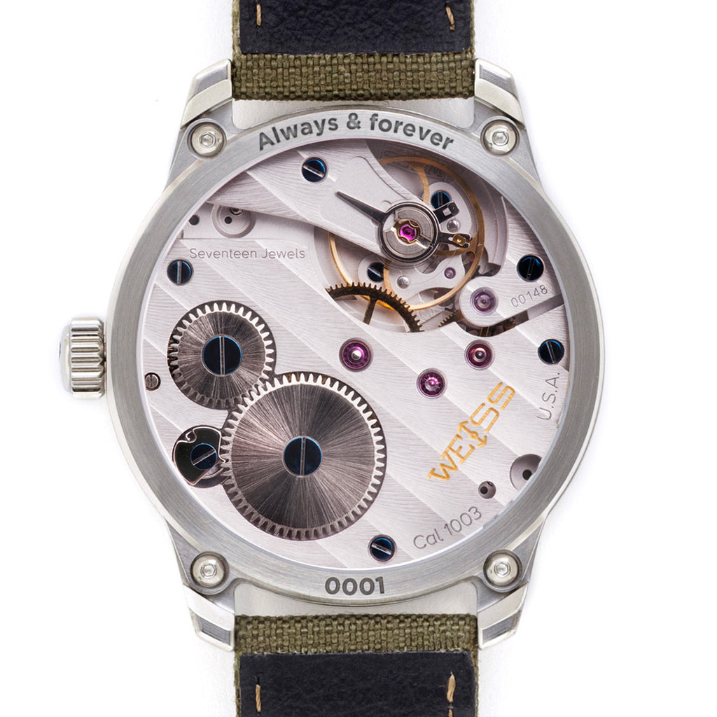 Custom Caseback Engraving | Weiss Watch Company | Weiss Watch Company